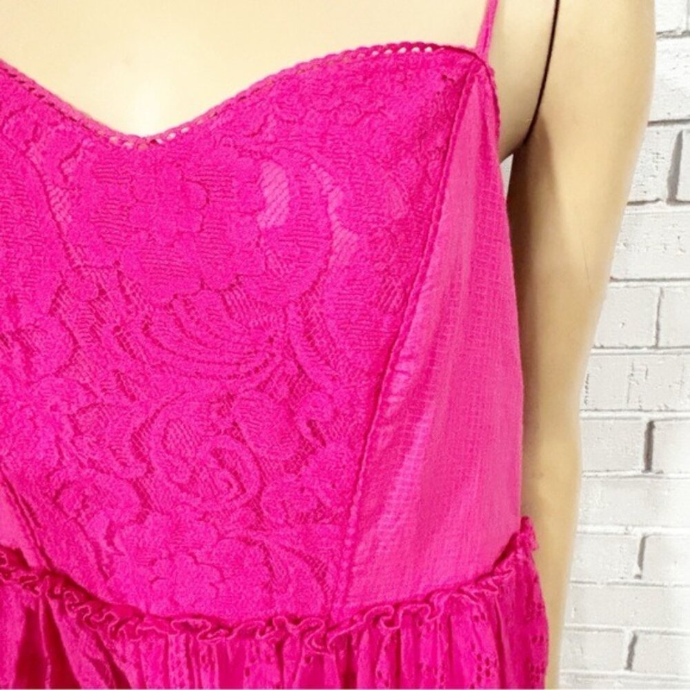 Anthropologie Pink Lace Maxi Dress - Picture 5 of 16